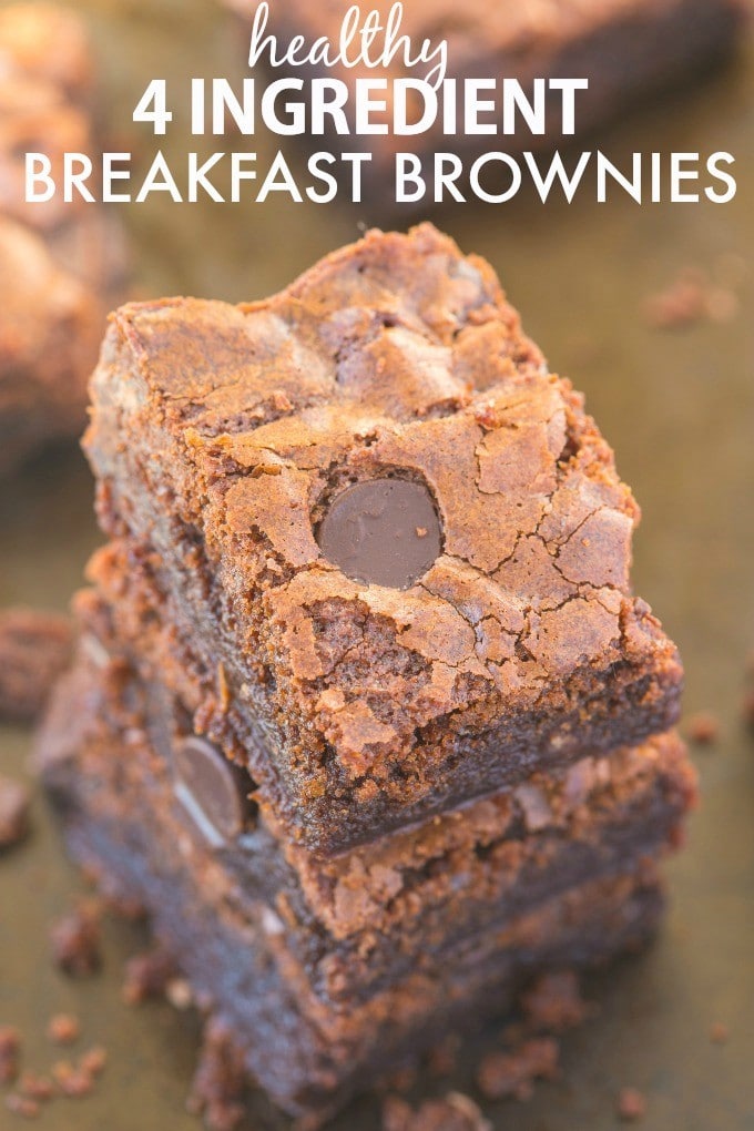 Healthy four ingredient breakfast brownies