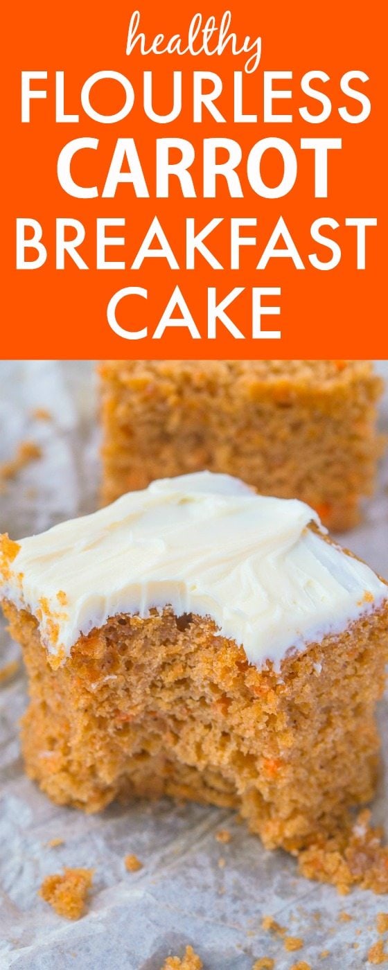 Healthy Flourless Carrot Breakfast Cake- Have cake for breakfast with this delicious, moist and tender breakfast cake without any nasties- No butter, oil, flour or sugar! {vegan, gluten free, sugar free recipe}- thebigmansworld.com