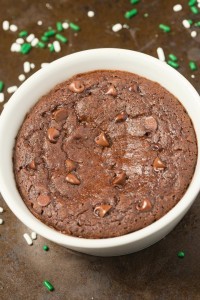 Healthy 1 Minute Chocolate Brownie with an optional hint of mint- SO moist, fudgy and loaded with chocolate flavor but with NO butter, oil, sugar or white flour- Oven option too! {vegan, gluten free, paleo recipe}- thebigmansworld.com