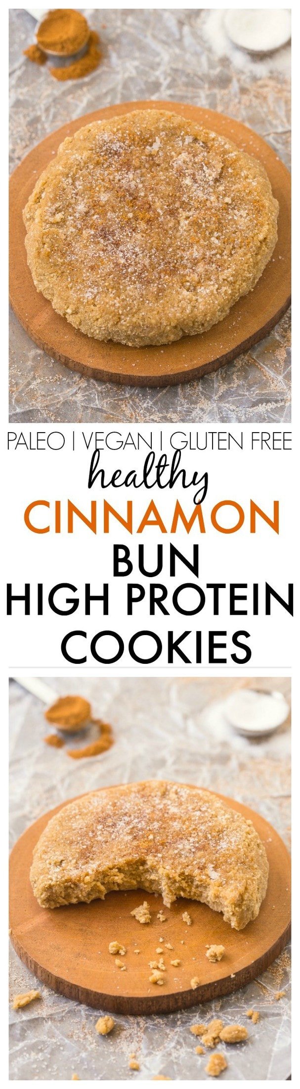 Healthy Grain Free Cinnamon Bun Protein Cookies