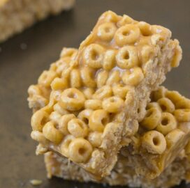 No Bake Cereal Bars made with cheerios