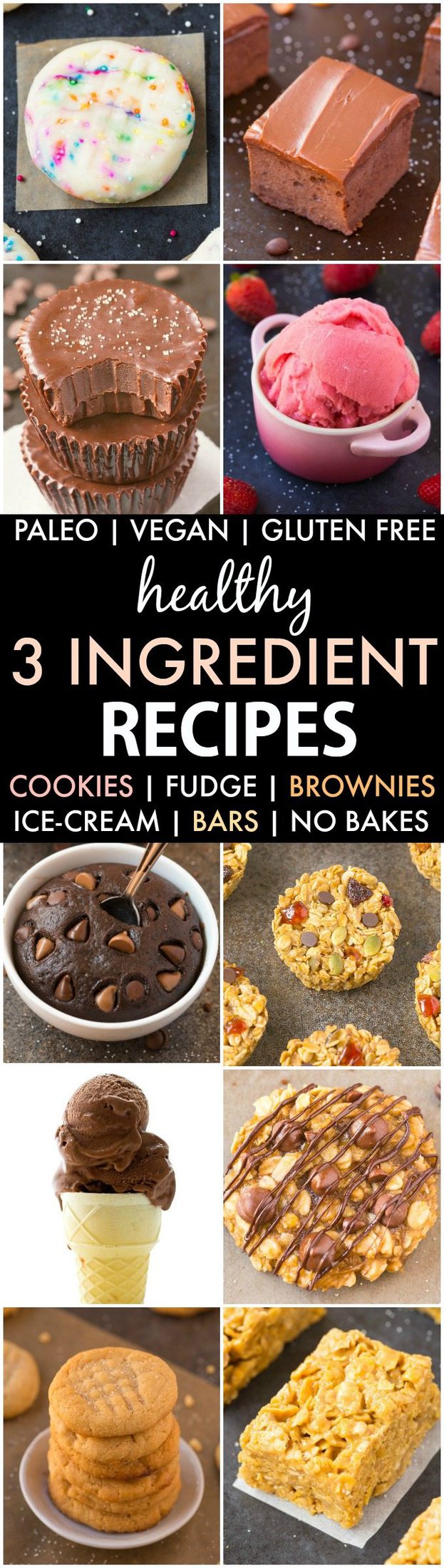 Healthy 3-Ingredient Recipes (V, GF, P, DF)- Quick, easy and guilt-free desserts, snacks and treats which use just three ingredients and use wholesome, clean ingredients! {vegan, gluten free, paleo recipe}- thebigmansworld.com