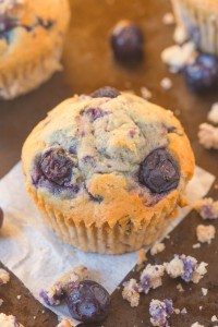 Healthy Flourless Blueberry Breakfast Muffins made with NO butter, oil, flour or sugar but you'd never tell- Easy AND delicious! {vegan, gluten free, paleo recipe}- thebigmansworld.com