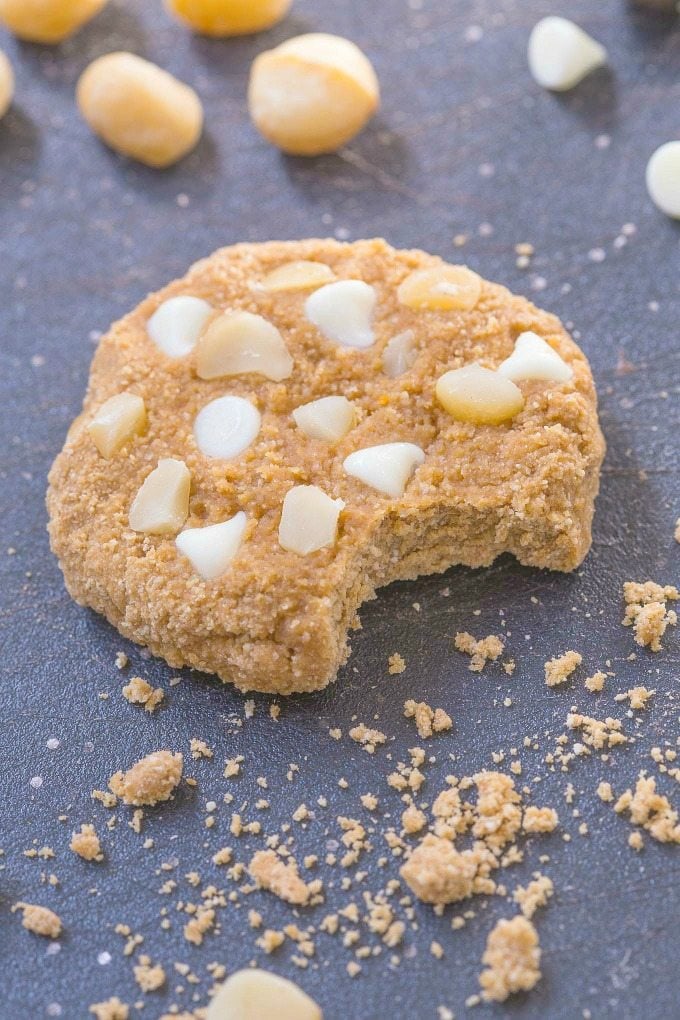 Healthy White Chocolate and Macadamia Nut Protein Cookies 