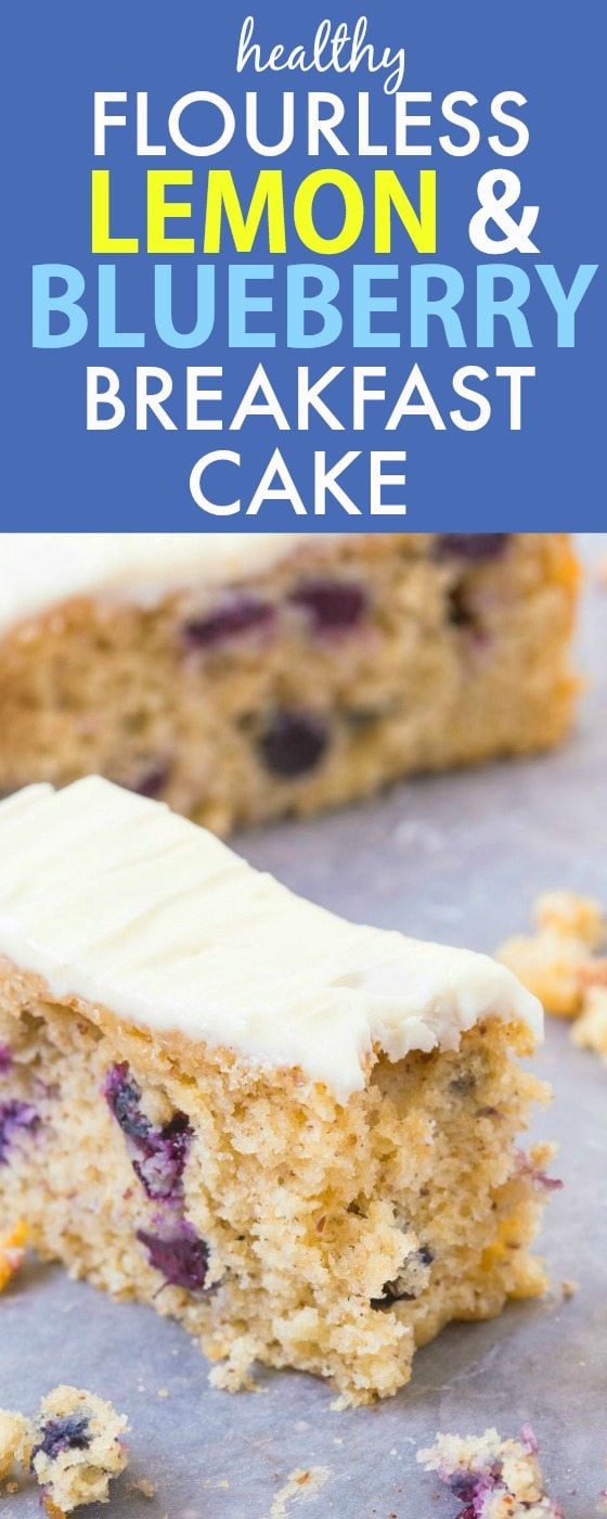 healthy flourless lemon blueberry breakfast cake