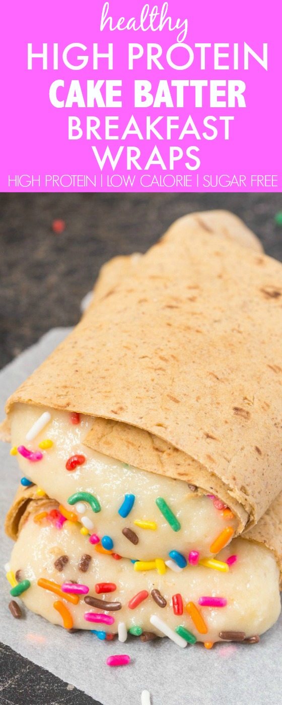 Healthy High Protein Cake Batter Breakfast Wraps which are low calorie, quick, easy and the filling is paleo, vegan, gluten free and refined sugar free! - thebigmansworld.com