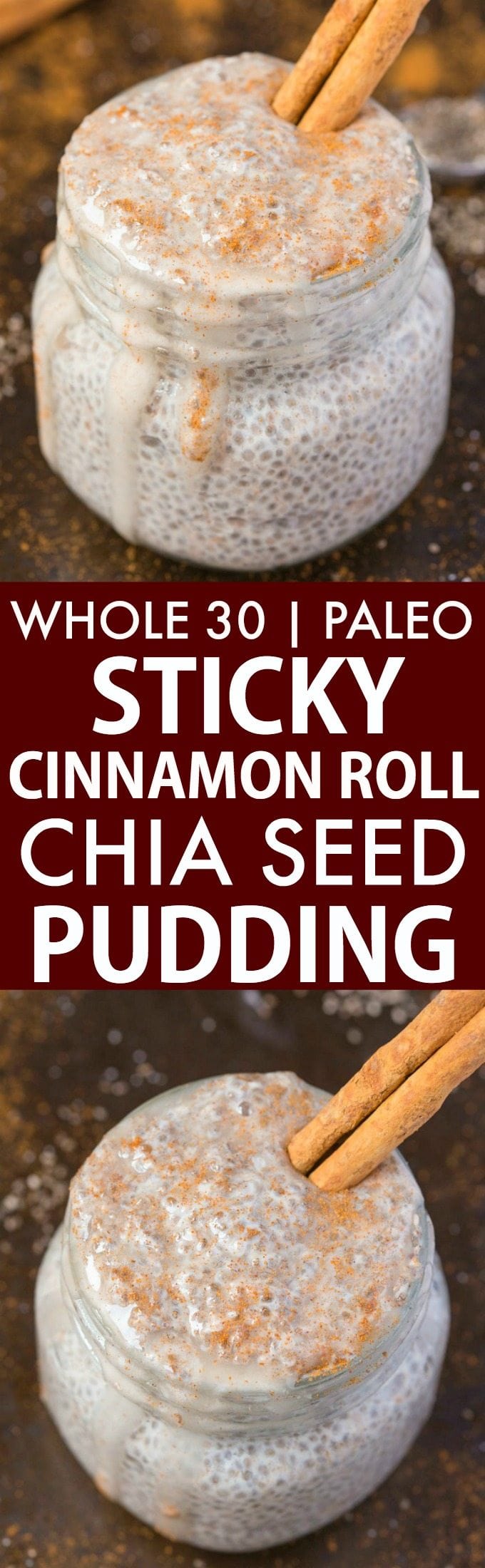 healthy sticky cinnamon roll chia pudding