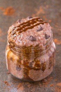 Healthy Brownie Batter Chia Seed Pudding- Thick, creamy, and just like dessert, this quick and easy recipe is high protein and sugar free! {vegan, gluten free, paleo recipe}- thebigmansworld.com