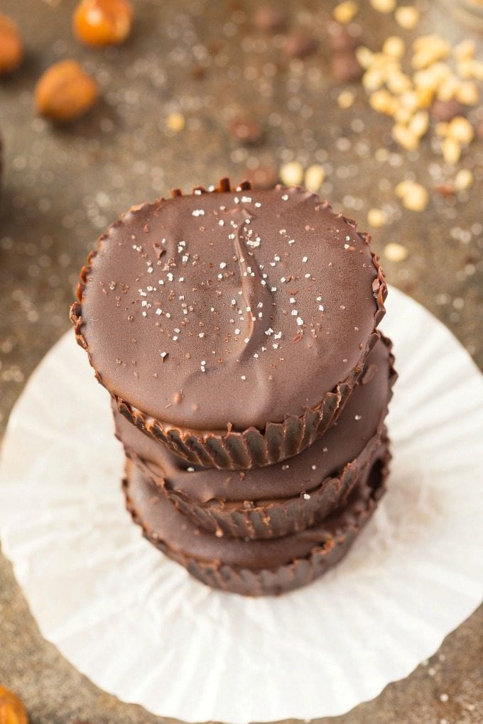 Healthy 3 Ingredient 'Nutella' Cups made with NO sugar, NO dairy and ridiculously easy AND delicious! {vegan, gluten free, paleo recipe}- thebigmansworld.com