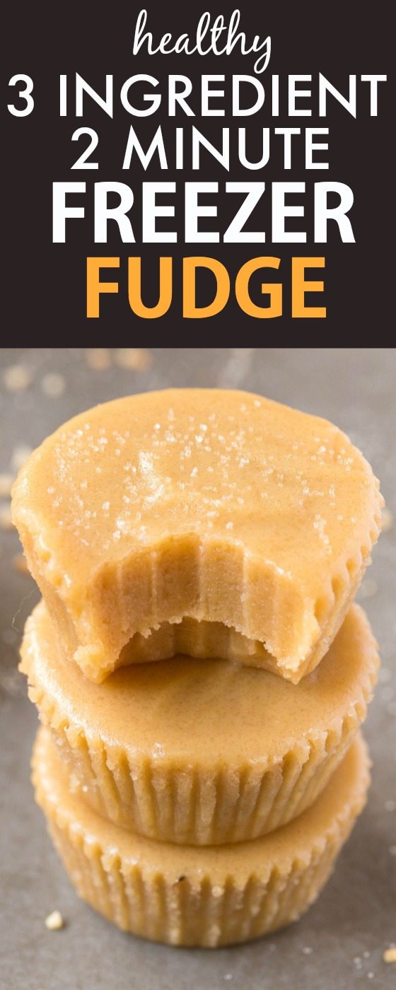 healthy 3 ingredient 2 minute freezer fudge