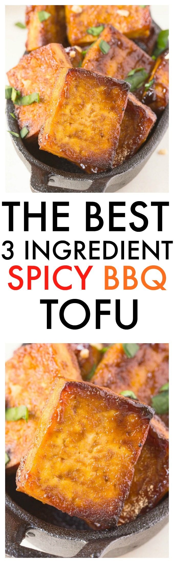 3 Ingredient Spicy BBQ Tofu recipe- Perfect grilled, baked or seared and the BEST Tofu recipe, even carnivores adore it! {vegan, gluten free, low carb recipe}- thebigmansworld.com