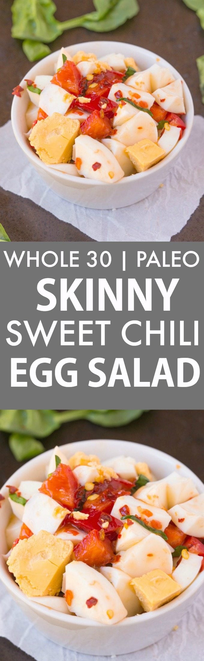 Whole 30 Skinny Sweet Chili Egg Salad (Whole30, Paleo, Gluten Free)- Quick, easy and delicious, this mouthwatering and simple egg salad is a huge hit- Low carb and low calorie! {paleo, gluten free, grain free, whole 30}- thebigmansworld.com