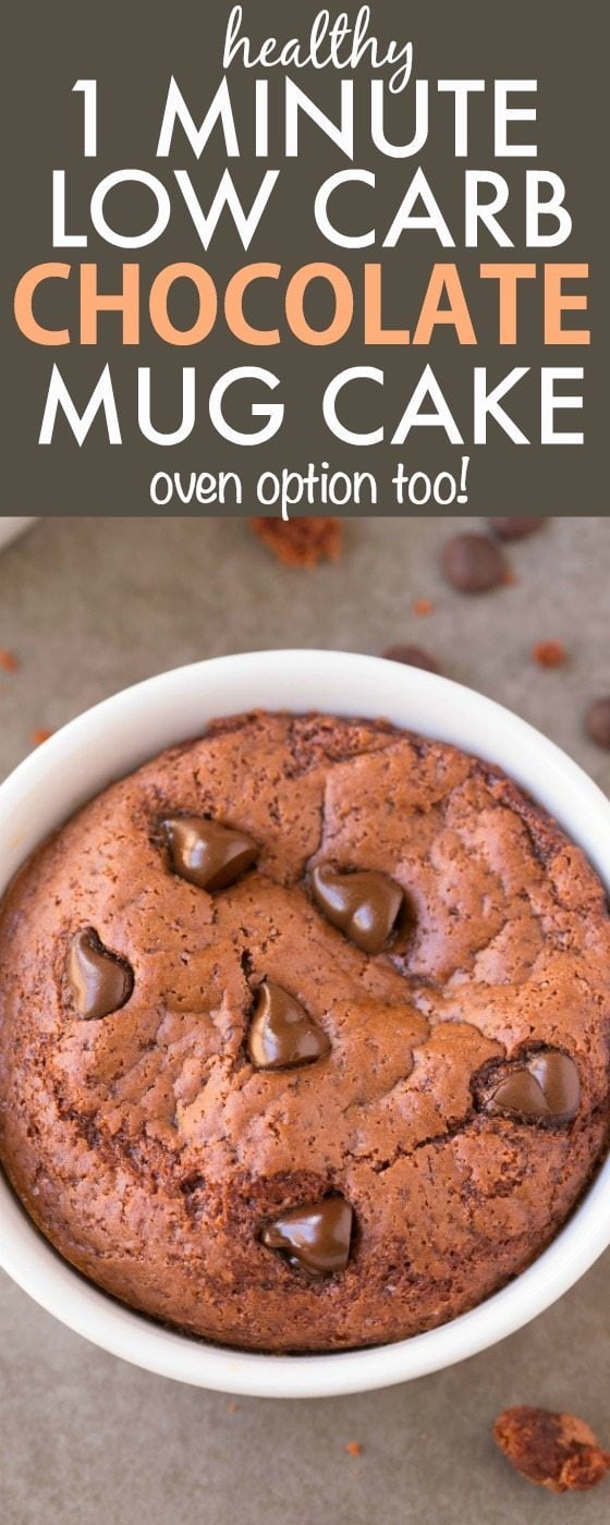 Healthy 1 Minute LOW CARB Chocolate Mug Cake- Light, fluffy and moist in the inside! Packed full of protein and no sugar whatsoever! {vegan, gluten free, paleo recipe}- thebigmansworld.com