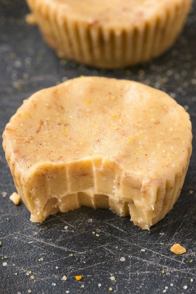 Healthy 3 Ingredient Banana Fudge Cups- Smooth, creamy and melt-in-your mouth fudge which takes minutes and has NO dairy, butter or sugar, but you'd never tell- A delicious snack or dessert! {vegan, gluten free, paleo recipe}- thebigmansworld.com