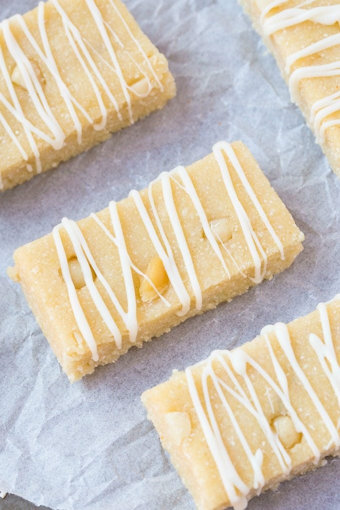 Healthy No Bake White Chocolate Macadamia Nut Protein Bars- Quick, easy and simple no cook recipe which tastes like dessert- Portable, fudgy and ready in under 10 minutes! {vegan, gluten free, paleo recipe}- thebigmansworld.com