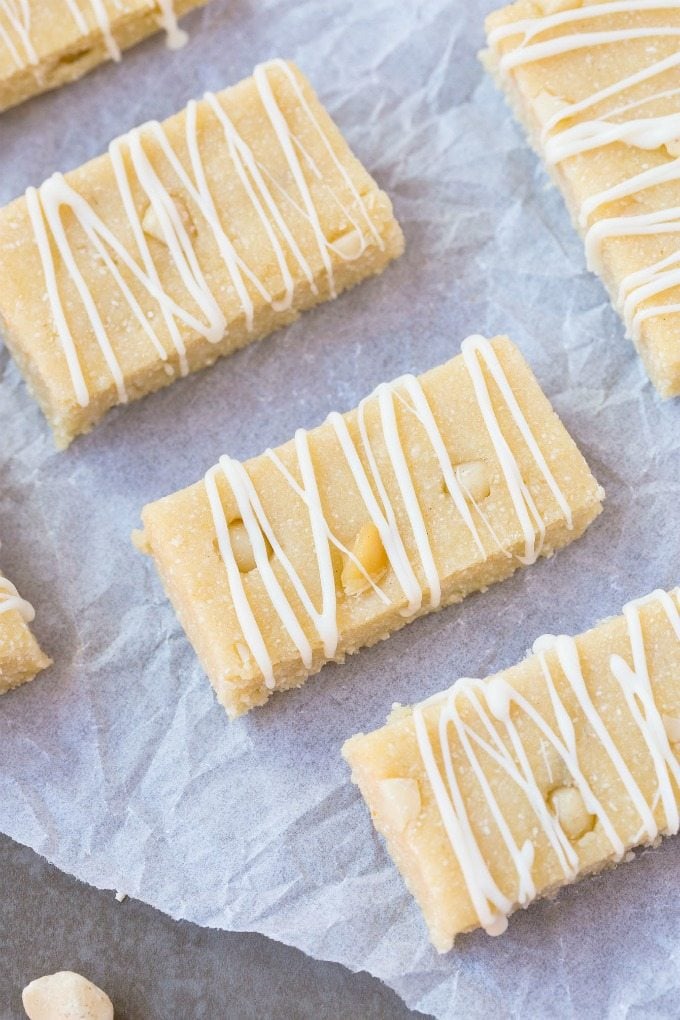 Healthy No Bake White Chocolate Macadamia Nut Protein Bars- Quick, easy and simple no cook recipe which tastes like dessert (and better than store bought!)- Portable, fudgy and ready in under 10 minutes! {vegan, gluten free, paleo recipe}- thebigmansworld.com