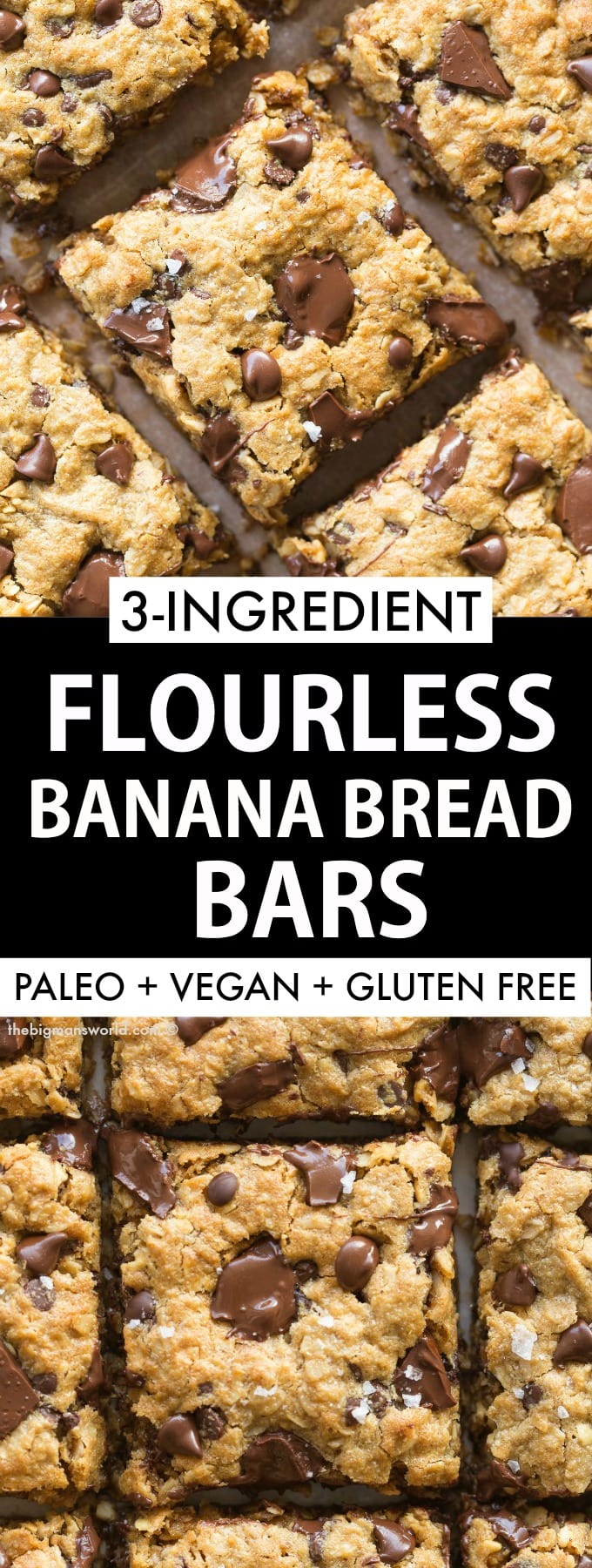 Healthy Flourless Banana Bread Breakfast bars made with oatmeal, banana and peanut butter! 