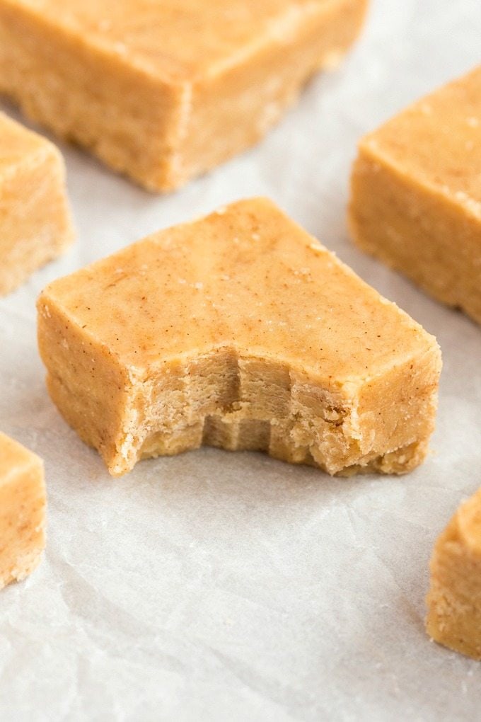 Healthy 3 Ingredient Maple Pecan Fudge- Smooth, creamy and melt-in-your mouth fudge which takes minutes and has NO dairy, refined sugar or butter but you'd never tell- A delicious snack or dessert! {vegan, gluten free, paleo recipe}- thebigmansworld.com