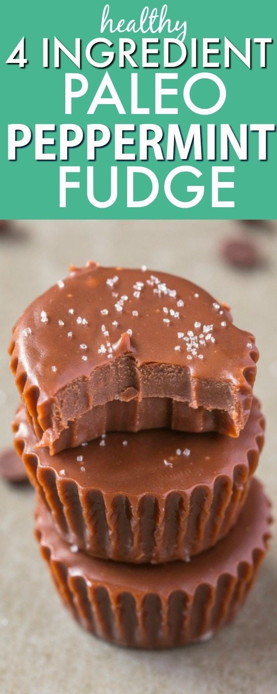 healthy 4 ingredient paleo peppermint fudge