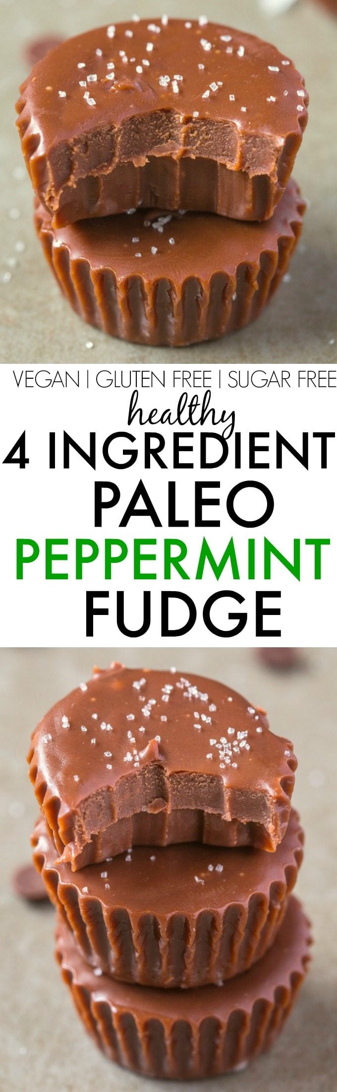 Healthy 4 Ingredient Paleo Peppermint Fudge