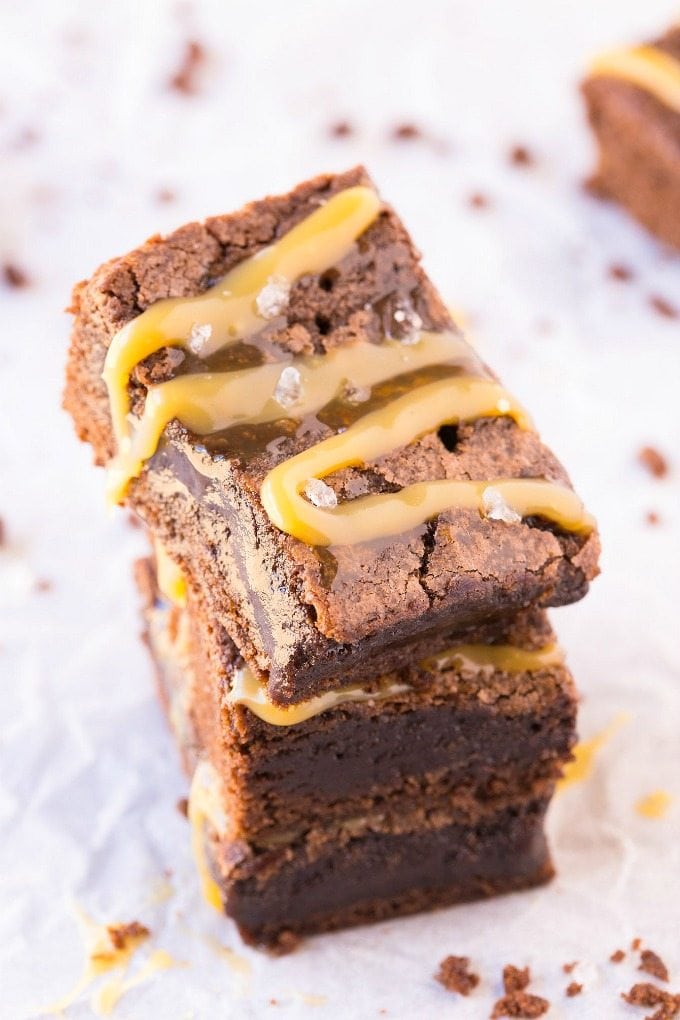 Flourless Salted Caramel Brownies (Paleo, Vegan, Gluten Free)