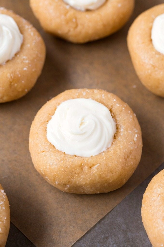 No Bake Vanilla Bean Thumbprint Cookies (V, GF, Paleo)- Secretly healthy no bake cookies LOADED with holiday flavor but made in one bowl and guilt-free! Refined sugar free and packed with protein! Perfect for Christmas, holidays, parties and events! {vegan, gluten free, paleo recipe}- thebigmansworld.com