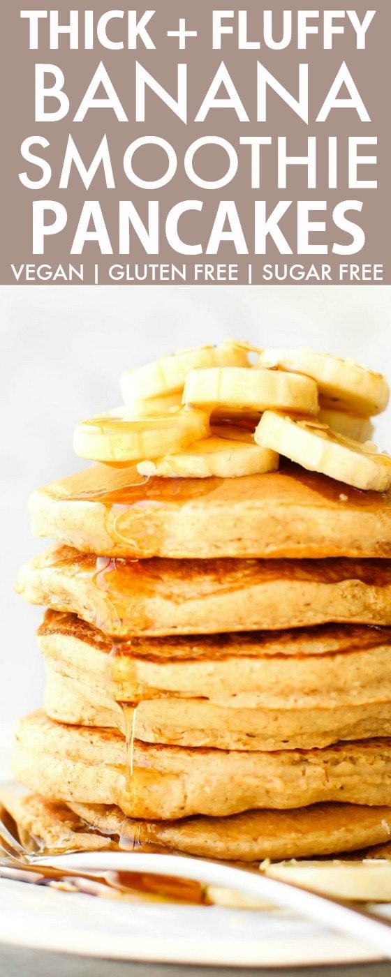 Healthy Flourless Banana Pancakes that are vegan, gluten free and made with no flour! 