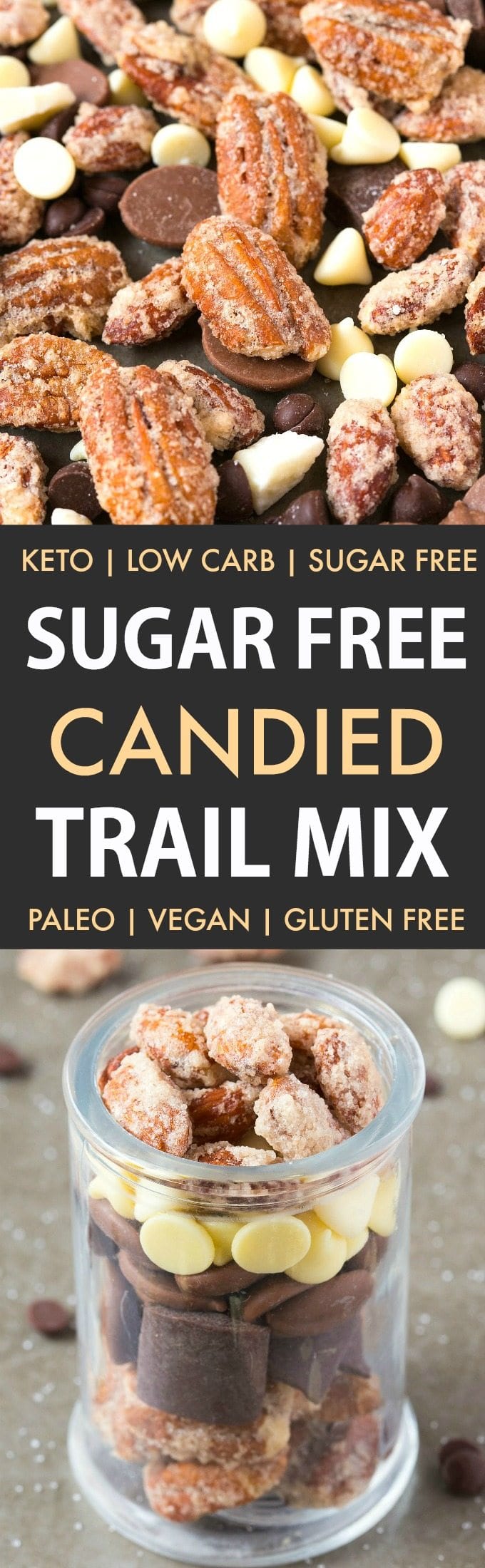 low carb sugar free candy trail mix (paleo, vegan, gluten free)