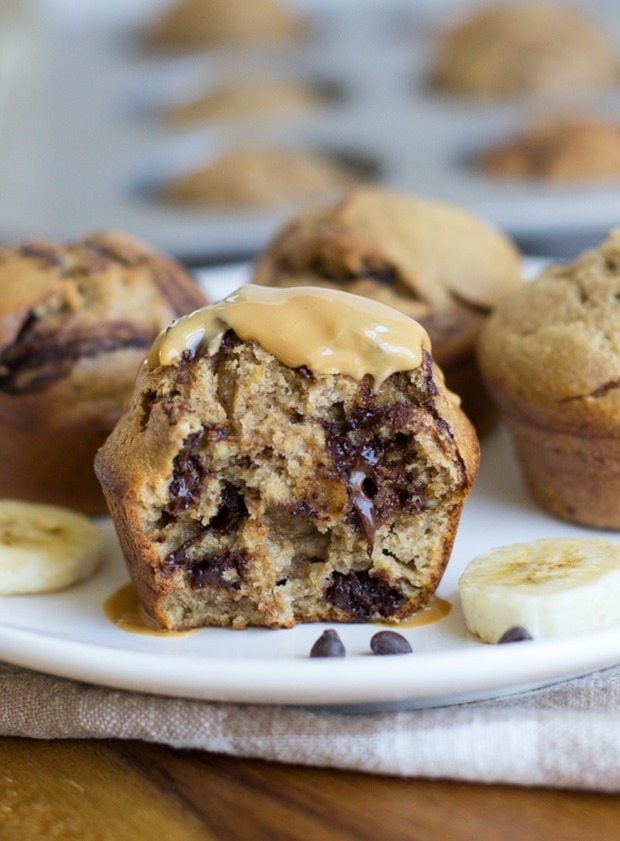 Flourless Peanut Butter Banana Muffins