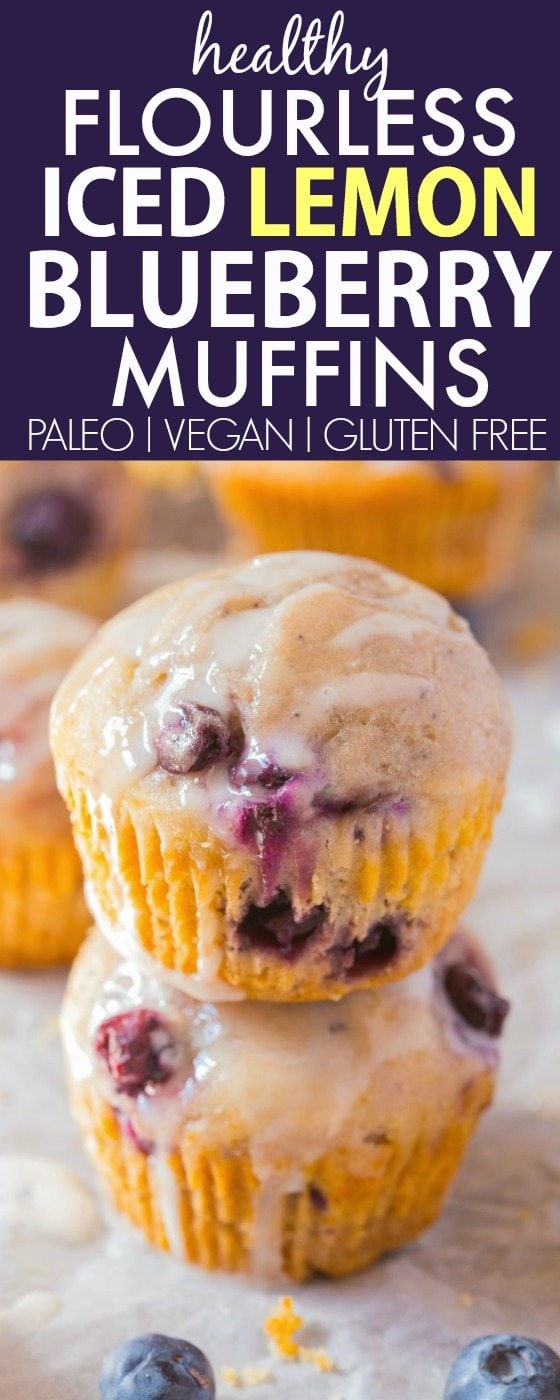 Healthy Flourless Lemon Blueberry Muffins (V, GF, Paleo)- Oil-free and sugar-free muffins which are so light, fluffy and filling, you'd never know! Freezer friendly, protein-packed and suitable for breakfast! {Vegan, gluten free, paleo recipe}- thebigmansworld.com