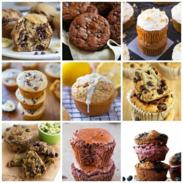Healthy Flourless Muffins (V, GF, Paleo, DF)- The best clean eating muffins made with ZERO flour, butter, oil or refined sugar yet fluffy and delicious! Loads of diet options and perfect for breakfast and snacks! {vegan, gluten free, paleo recipe}- thebigmansworld.com