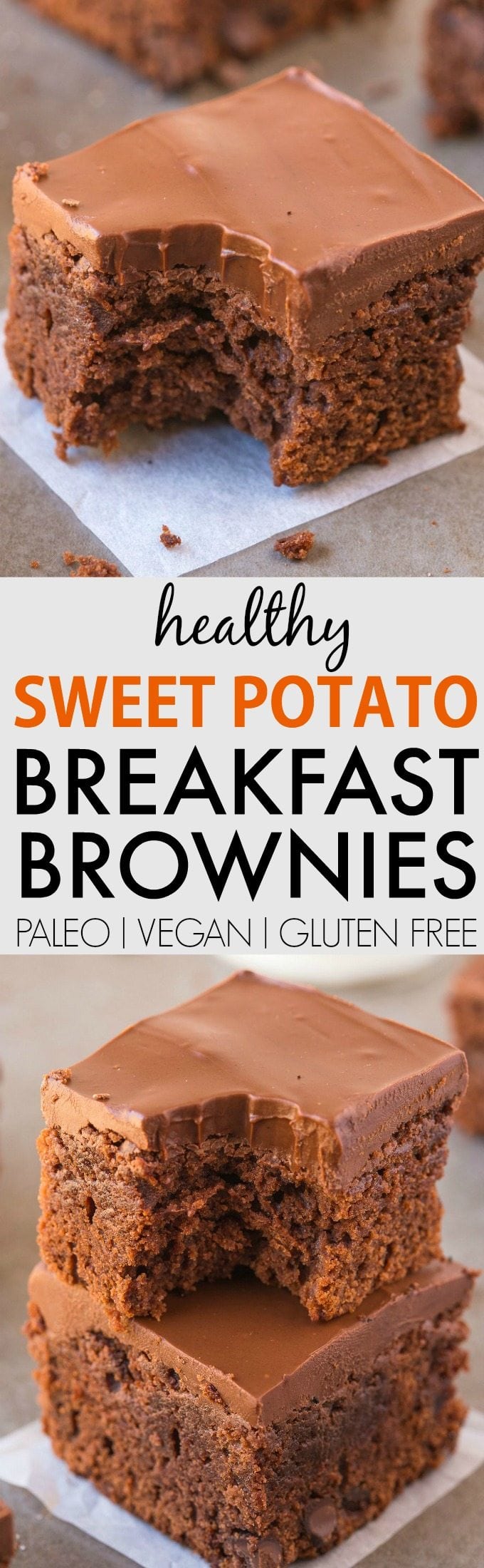 Healthy 5 Ingredient Sweet Potato BREAKFAST Brownies (V, GF, P)- SUPER fudgy, hearty and LOADED with chocolate goodness, its the filling and satisfying guilt-free breakfast, snack or dessert! {vegan, gluten free, paleo recipe}- thebigmansworld.com