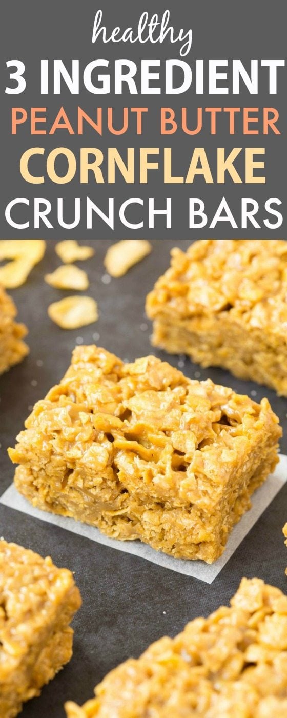No Bake Peanut Butter Corn Flake Crunch Bars 