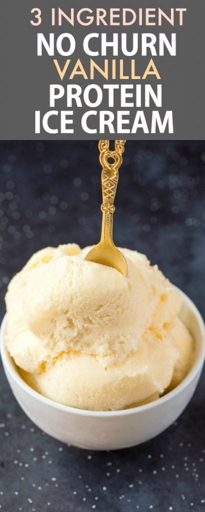 3 Ingredient No Churn Vanilla Protein Ice Cream (Paleo, Vegan, Gluten Free)