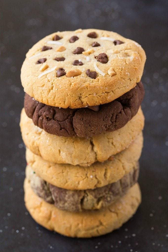 Copycat Lenny & Larry's Complete Cookies- All TEN flavors! (V, GF, DF, Paleo)- An easy, healthy, copycat recipe for ten cookies- dense, chewy and soft in the center! 5 Ingredients and no sugar! {vegan, gluten free, low carb}- thebigmansworld.com
