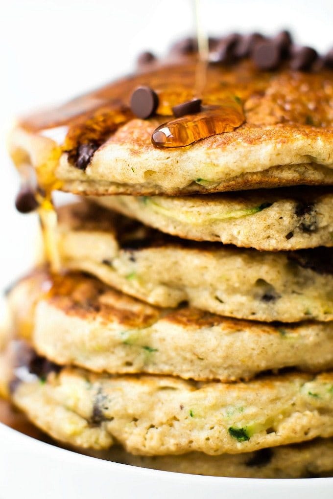 Healthy Flourless Zucchini Bread Pancakes (Vegan, Gluten Free, Sugar Free)