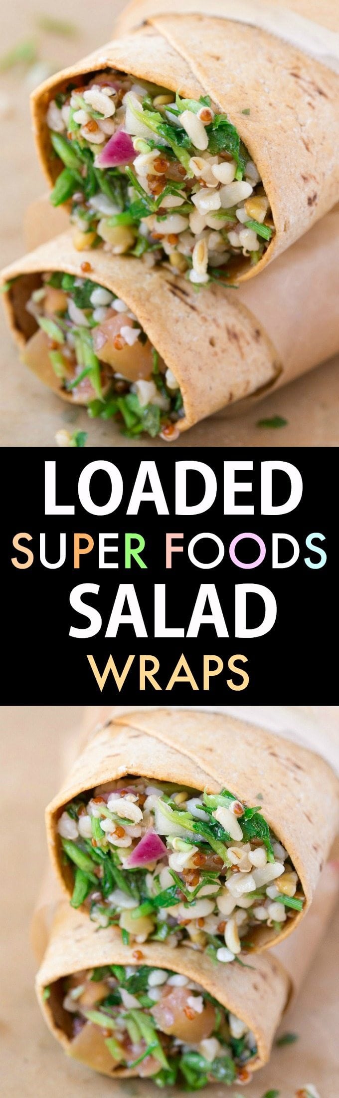 healthy super foods salad wraps (vegan, gluten free)