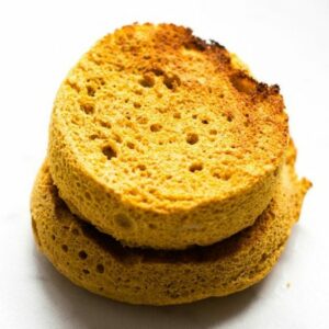 2-Minute Keto English Muffin (Paleo, Low Carb, Vegan, Gluten Free)- An easy recipe for a 2-minute flourless English muffin recipe- Super low carb and no grains or eggs needed- Oven option included! #keto #mugmuffin #ketobread #paleobread | Recipe on thebigmansworld.com