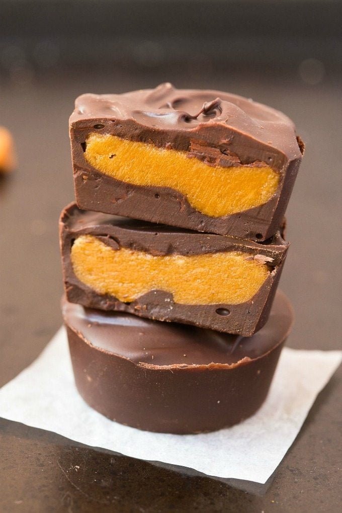 Healthy 4 Ingredient Pumpkin Peanut Butter Cups (Vegan, Gluten Free)