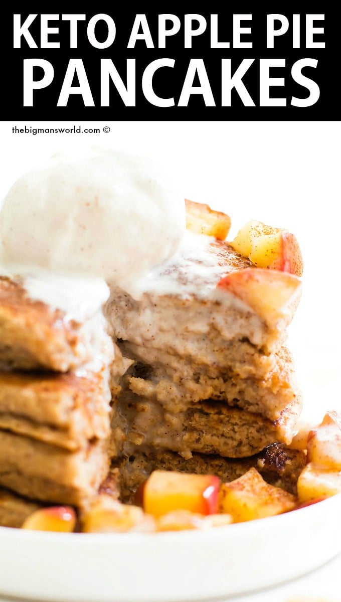Paleo Vegan Gluten Free Keto Apple Pie Pancakes