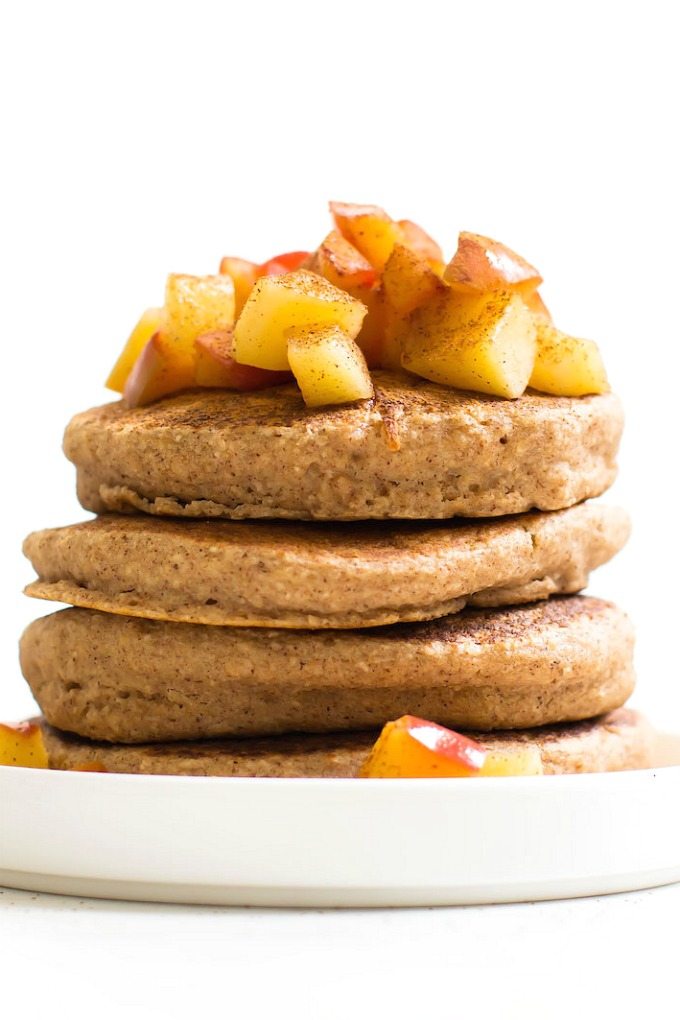 Fluffy Flourless Apple Pie Pancakes (Vegan, Gluten Free, Sugar Free, Keto)