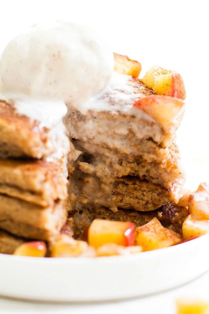 Apple Pie Pancakes recipe that is vegan, paleo, gluten free and keto