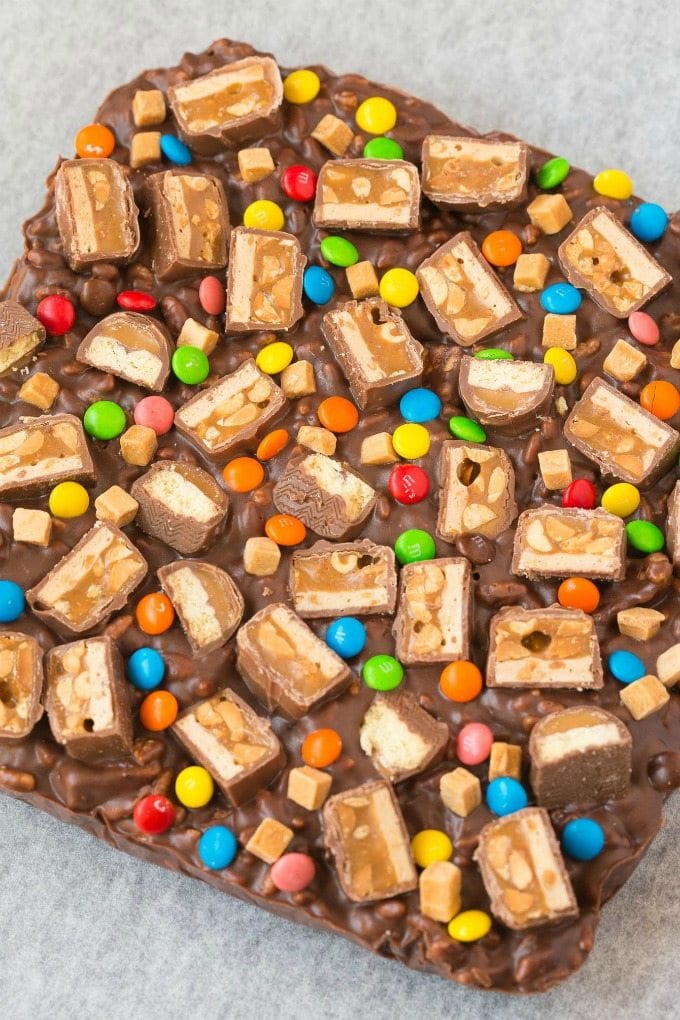 Leftover Candy Crunch Bars 