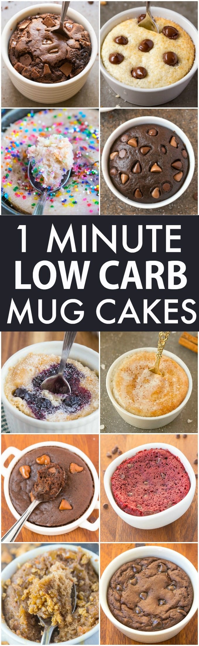 Low Carb Healthy 1 Minute Mug Cakes, Brownies and Muffins (V, GF, Paleo)- Delicious, single-serve desserts and snacks which take less than a minute! Low carb, sugar free and more with OVEN options too! {vegan, gluten free, paleo recipe}- #mugcake #healthy #singleserve | recipe on thebigmansworld.com