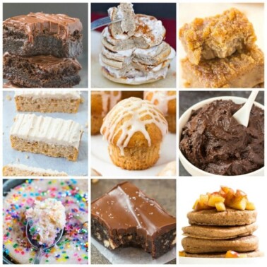 Healthy Recipes made with Applesauce (Paleo, Vegan, Gluten Free)- Easy ways to use leftover applesauce in a variety of recipes- Brownies, cakes, muffins no-bakes and more! Keto + Low Carb options too!