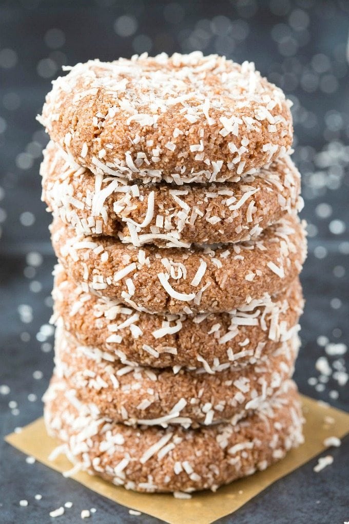 4 Ingredient No Bake Chocolate Snowball Cookies (Keto, Paleo, Vegan, Sugar Free)- An easy, 5-minute recipe for soft chocolate coconut snowballs, but made in a cookie shape! No condensed milk, sugar, or dairy needed and super low carb. #lowcarbrecipe #nobakecookies #ketodessert #lowcarb #sugarfree | Recipe on thebigmansworld.com