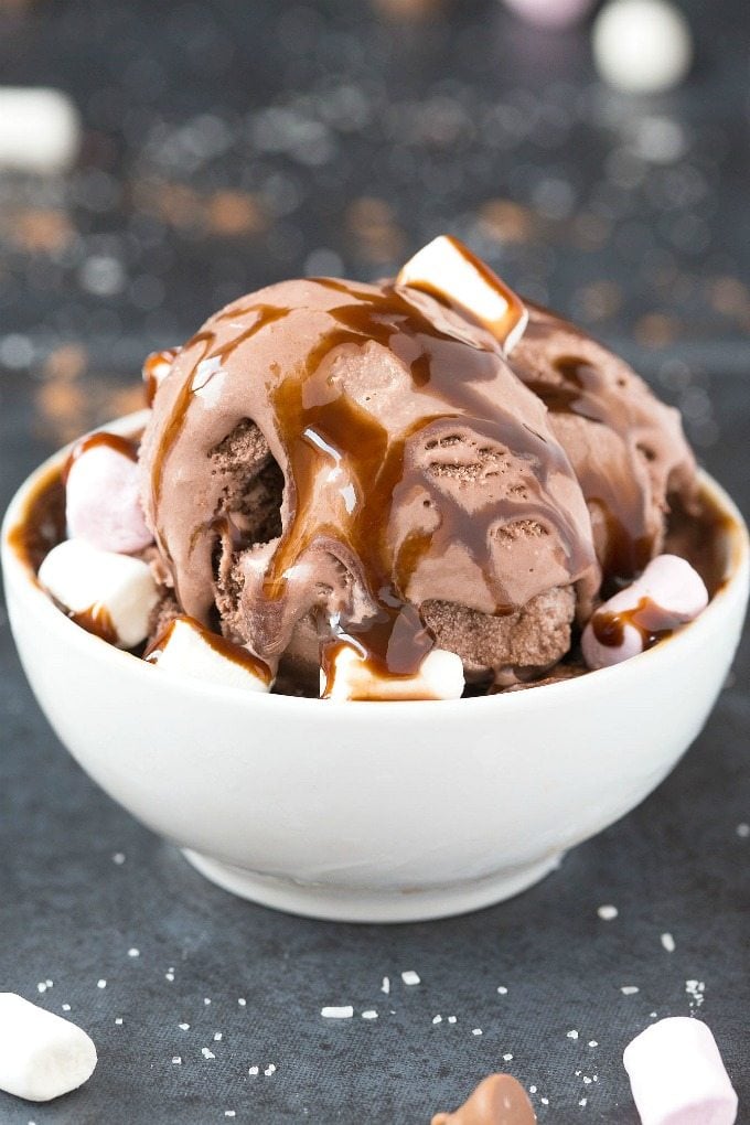 4 Ingredient No Churn Low Carb Hot Chocolate Ice Cream
