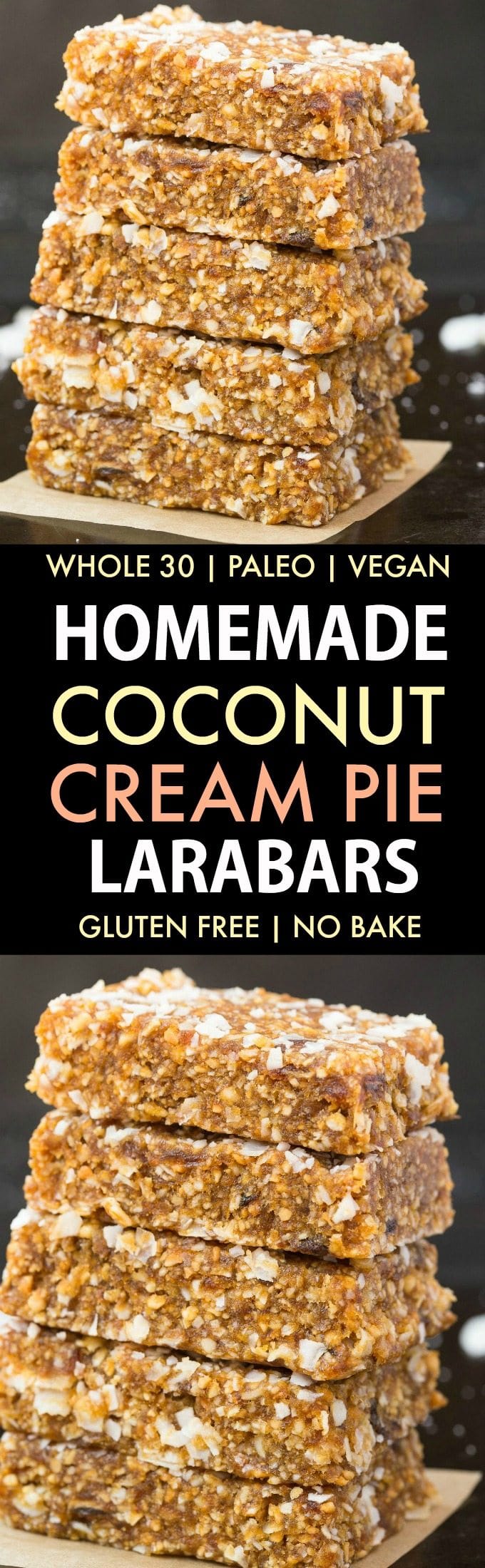 How to make whole30 Homemade Coconut Cream Pie Larabars 