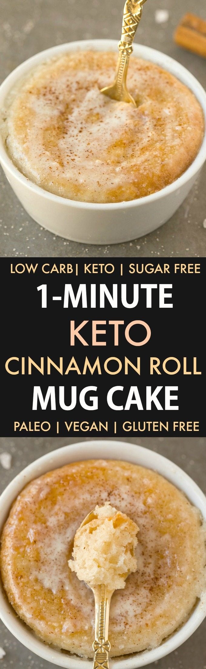 HEALTHY 1 MINUTE LOW CARB CINNAMON ROLL MUG CAKE