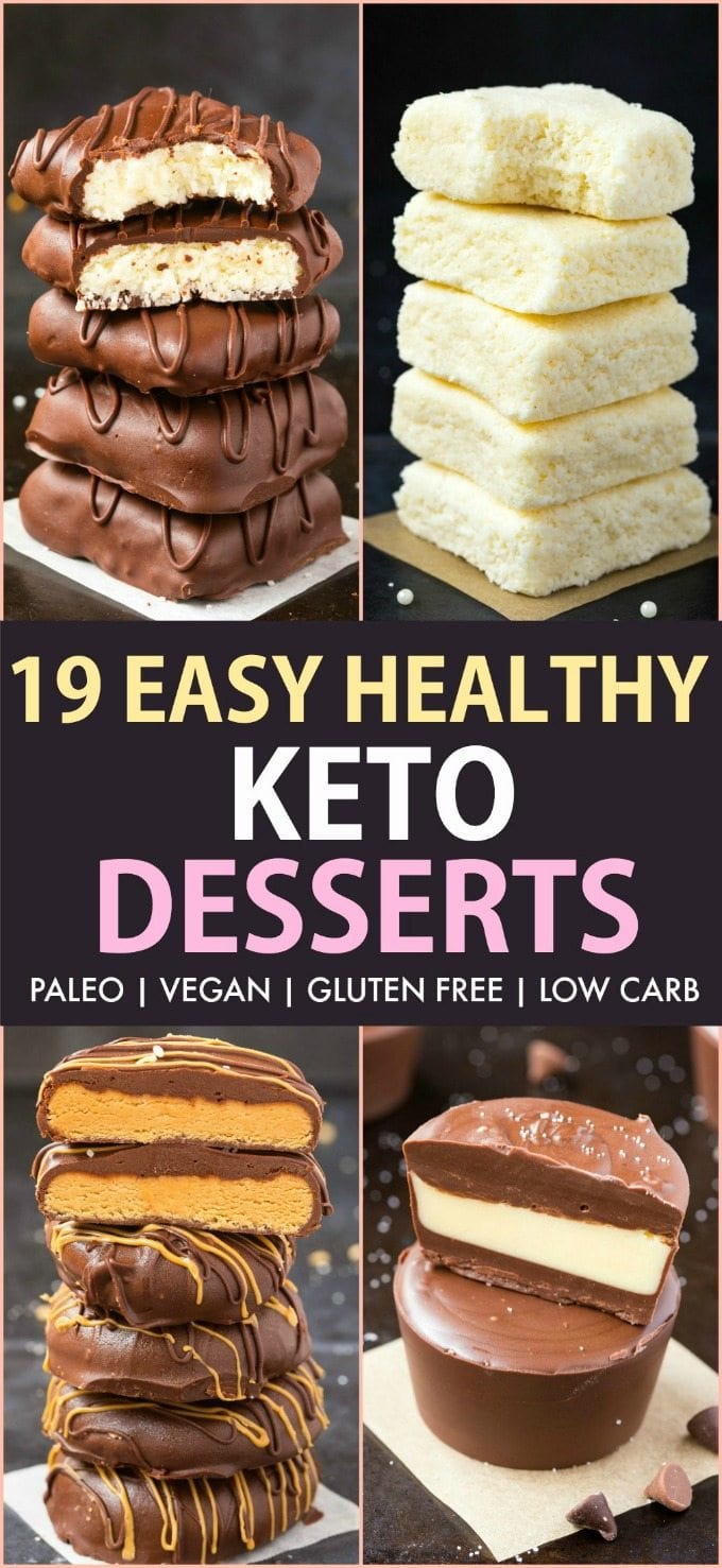 19 Easy Healthy KETO Desserts Recipes (Vegan, Paleo, Gluten Free)- Quick, easy and fool-proof keto dessert recipes which satisfy the sweet tooth, guilt-free! #keto #ketodessert #ketorecipes | Recipe on thebigmansworld.com
